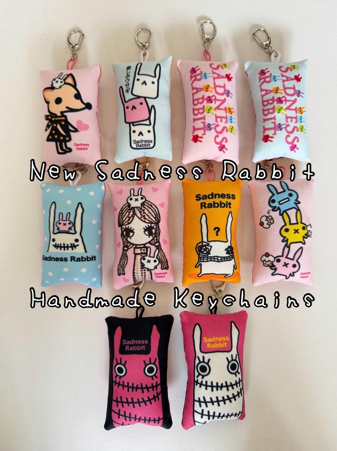 New Sadness Rabbit Rectangular Keychains - Etsy