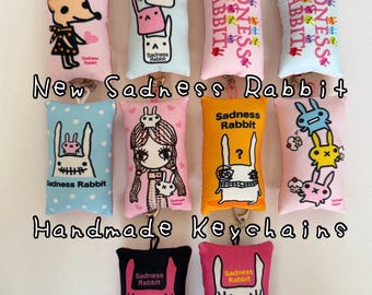 New Sadness Rabbit Rectangular Keychains