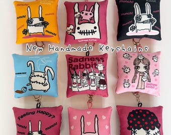New Sadness Rabbit Square Keychains