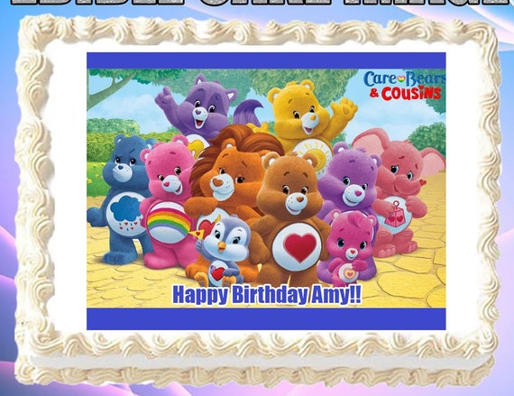 Care Bears Cake Topper Image Topper Birthday Icing Cupcake Etsy