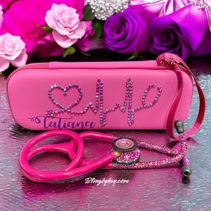Strass Bling Stethoskop: Schillerndes Cotton Candy Design