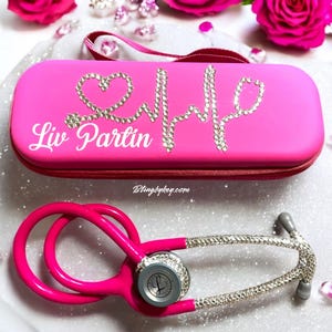 Raspberry Littmann Stethoskop: Strass Bling, Hülle personalisiert