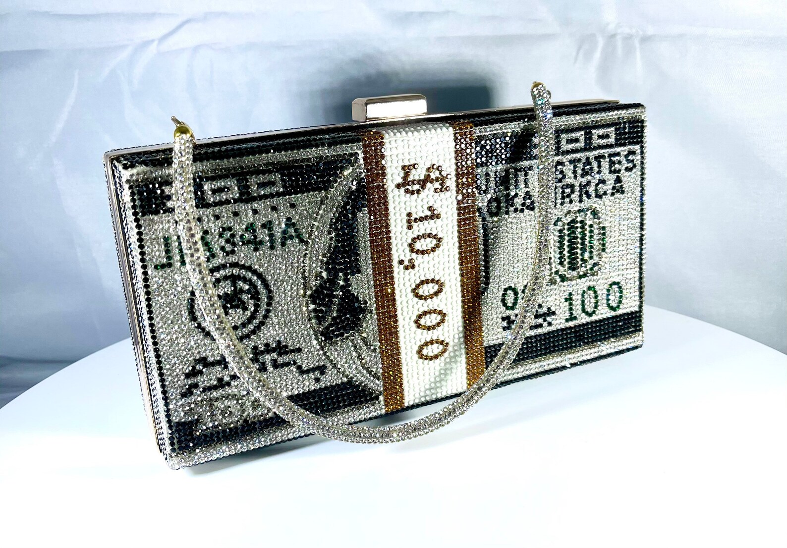 Dollar Bling Rhinestone Money Bag Clutch Etsy