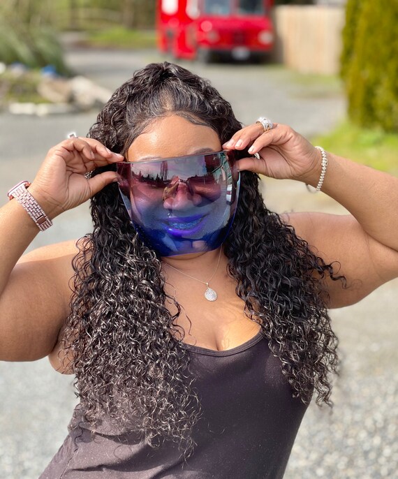 Máscara de gafas de sol de moda de protección facial / | Etsy España