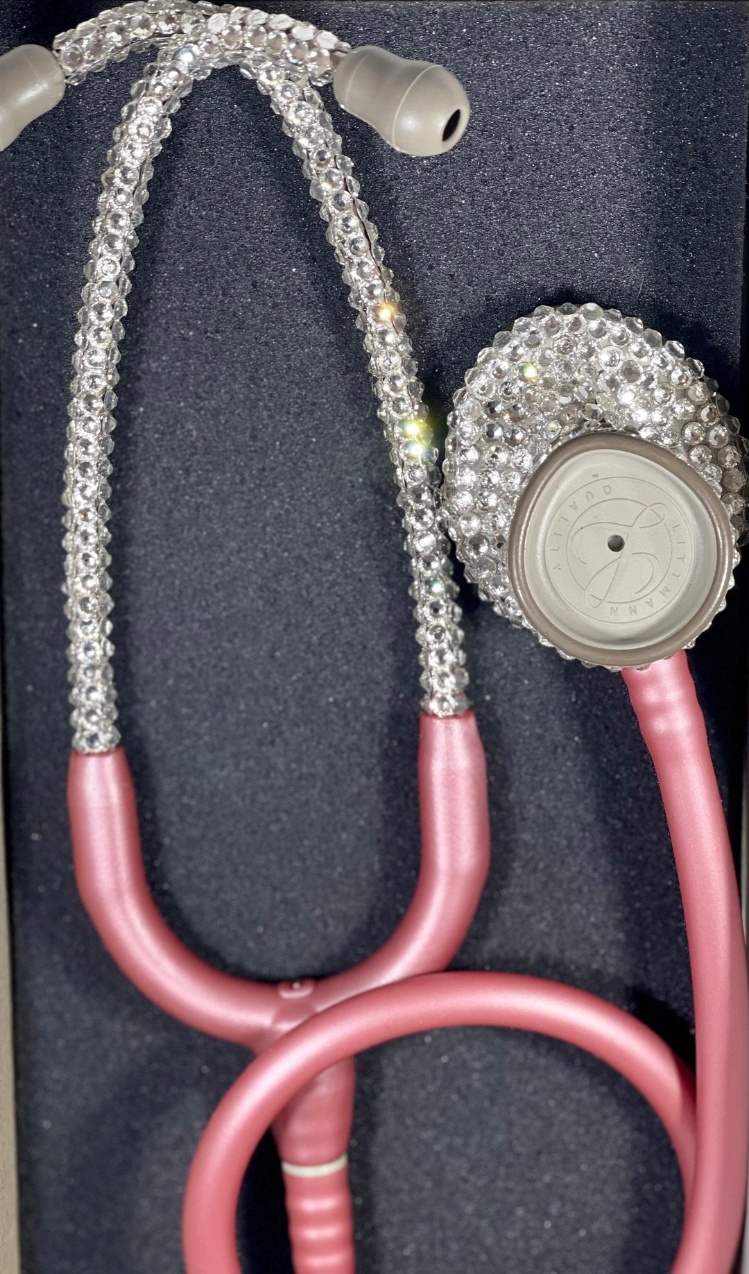 Inner Peace Pink Bling Stethoscope Custom Littmann Rhinestone