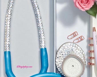Bling Littmann Stethoscope: Caribbean Blue Rhinestone Medical Tool