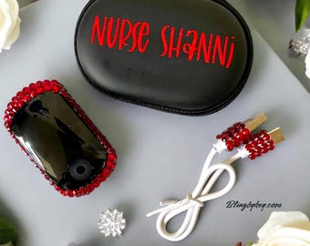 Bling Pulse Oximeter with Personalized Rhinestone Case | Nurse Gift | Healthcare Accessory | BlingByKey Medical Equipment