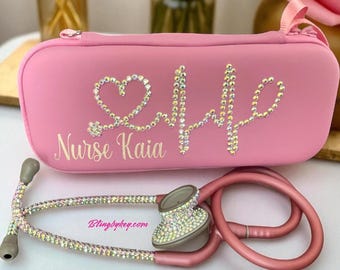Self Love Pink Bling Stethoscope & Case: Rhinestone Nurse Gift - Littmann, MDF