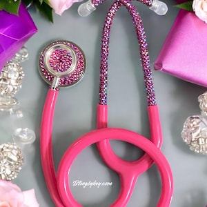 Cotton Candy Bling Stethoscope Embellished with Rhinestones, Essential Medical Device, Ideal Gift for Nurses and Doctors
