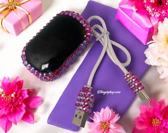 Cotton Candy Pink Pulse Oximeter: Rhinestone Heart Rate Monitor, nursing equipment