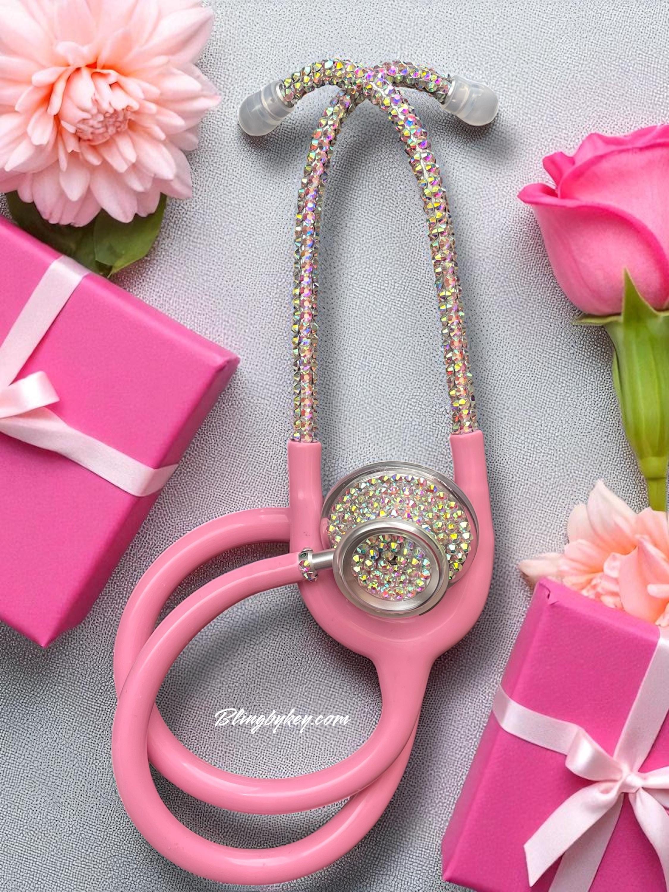 Pink Bling Stethoscope & Case: Self Love Rhinestone Nurse Gift - Littmann, MDF