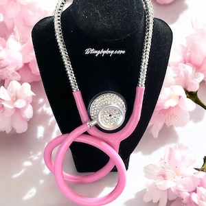 Inner Peace Pink Bling Stethoscope - Custom Rhinestone Design, Perfect Gift for Medical Professionals, Awareness Gear
