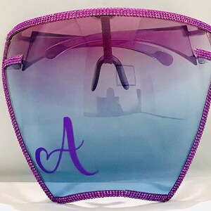 Personalized Sparkle Face Shield - Chic Rhinestone Protection, Standout Safety Gear, Gift for Style Enthusiasts