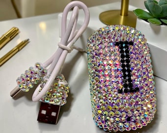 Pulse Oximeter with Golden Iridescent Rhinestones, Rechargeable Nursing Accessory