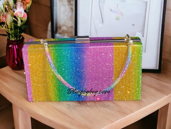 Rhinestone Purse Rainbow Crossbody Bag Trendy Night Out Accessory Perfect Gift for Fashionistas Etsy Australia