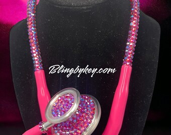 Cotton Candy Bling Stethoscope Embellished with Rhinestones, Essential Medical Device, Ideal Gift for Nurses and Doctors