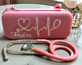 Inner Peace Pink Bling Stethoscope Bundle, Rhinestone Littmann, MDF Acoustica, Personalized Medical Gift,