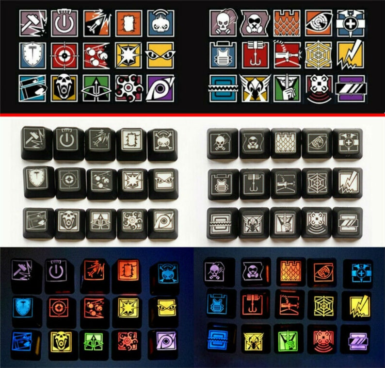 Fits Most Mechanical Gaming Keyboards Includes Keycap Puller Custom Sledge Rainbow Six Operator Gaming Keycap for Cherry MX Switches