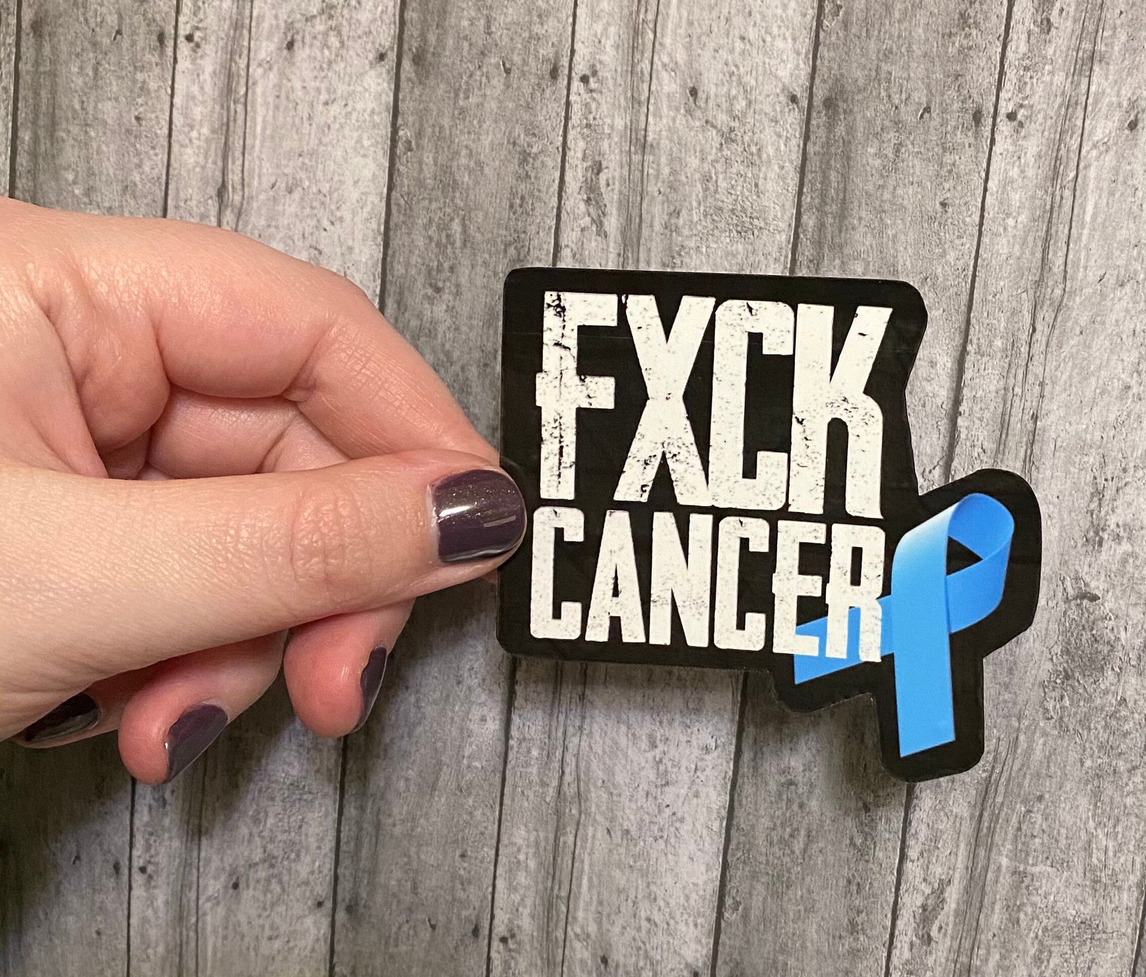 Fxck Cancer Sticker Testicular Cancer Ribbon Sticker Etsy