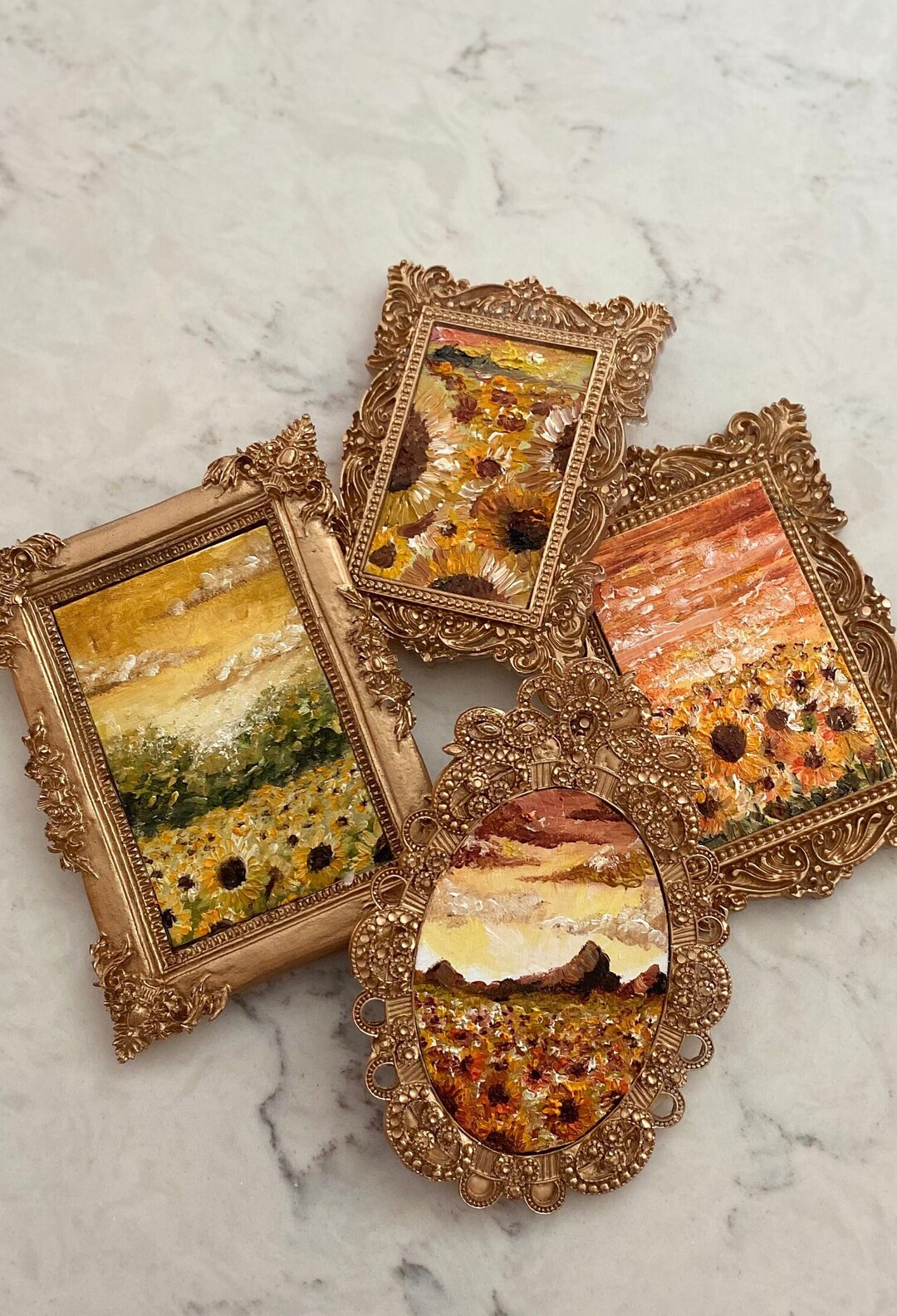 Custom Set of 4 Mini Oil Paintings. Etsy