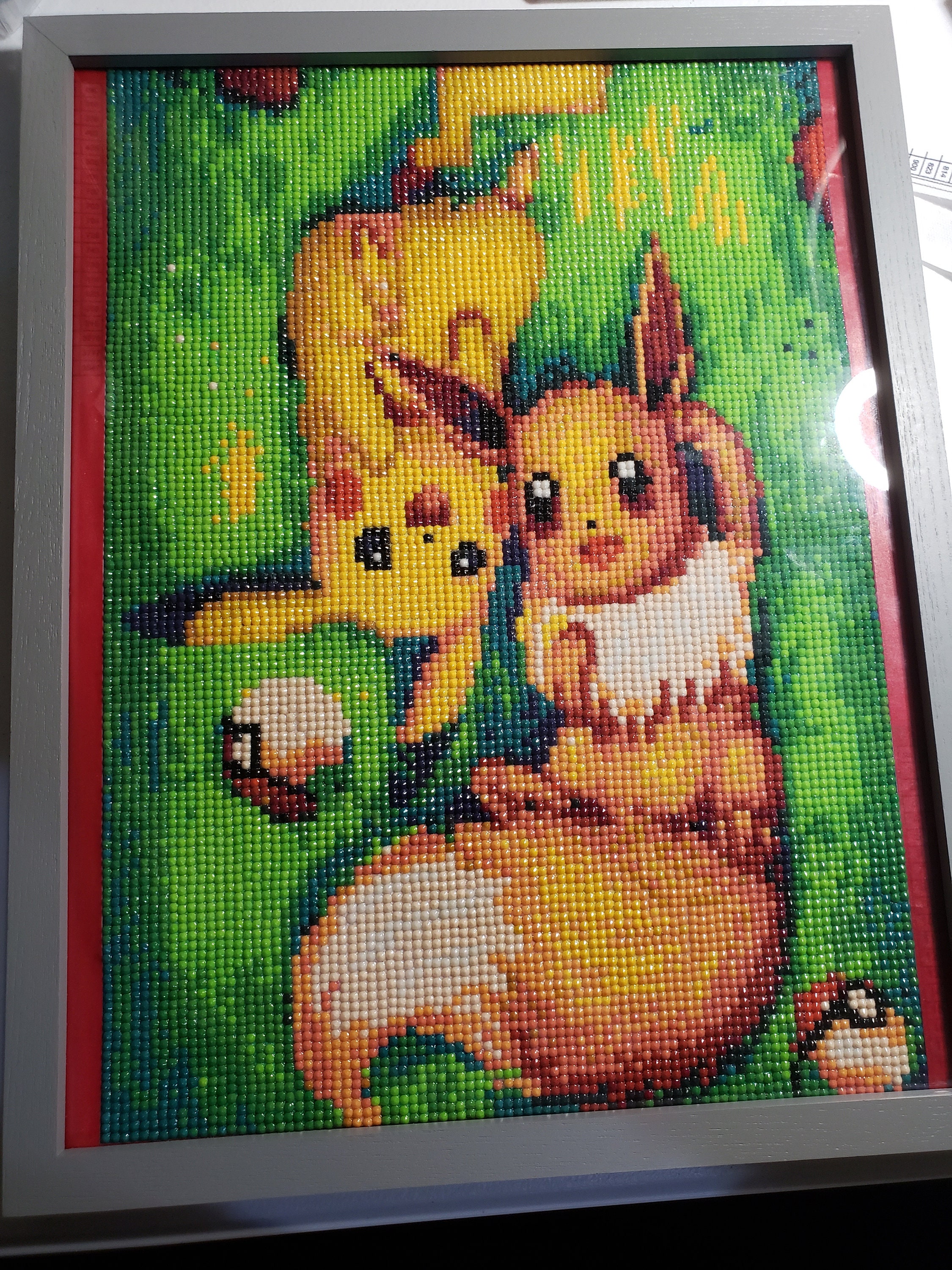 Pikachu and Eevee Framed Diamond Painting 