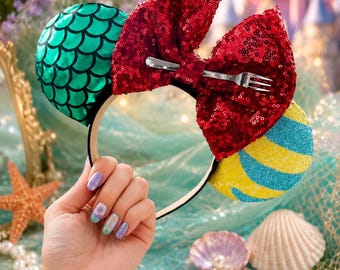 Ariel and Flounder Mouse Ear Headband