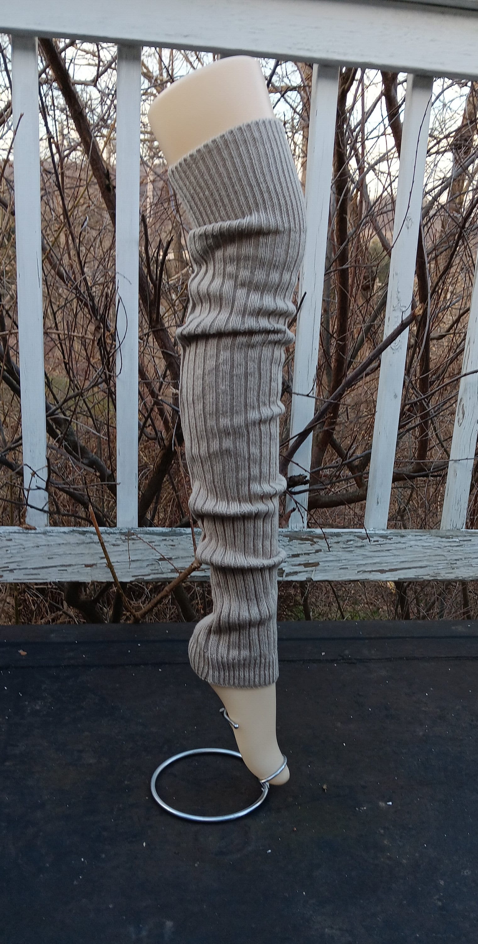Thigh High Leg Warmers for Women - with Silicon, Medium size, Gray - Pole  Tribe