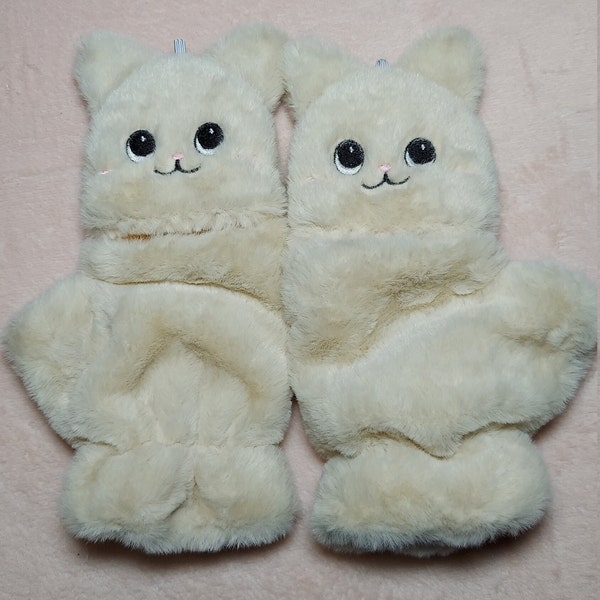 Soft and Fluffy Kitten Mittens / Fingerless Gloves