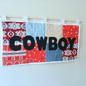 Cowboy Qulted Banner/Boys room Cowboy wall decor