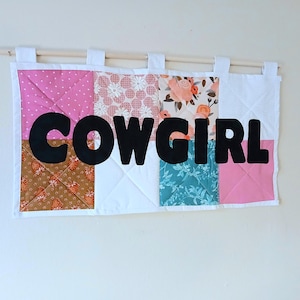 Quilted Cowgirl wall decor/ Quilted cowgirl wall art