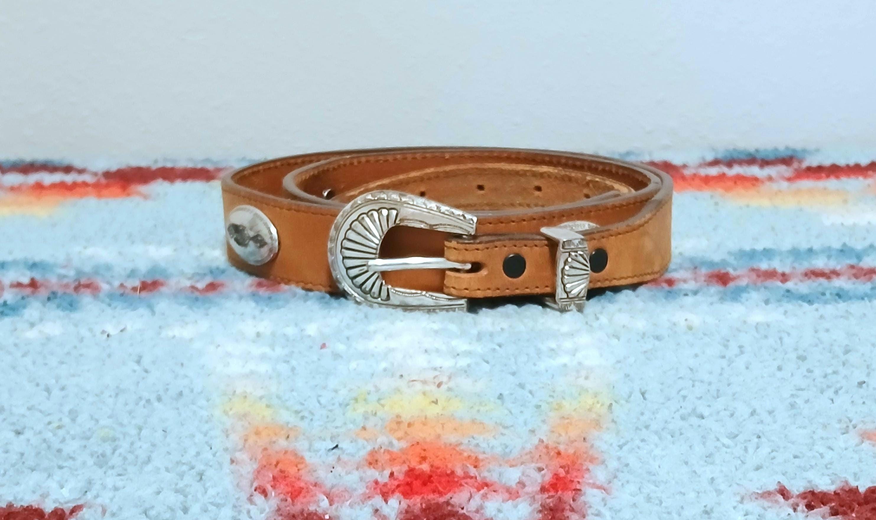 Nadim USA Concho Belt size 34 brown Leather Western Country Rodeo female 0D6A8072_829514d5-b287-49fc-  main image 2