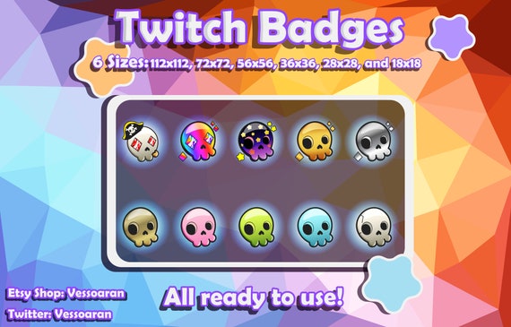 Skulls Twitch Sub Badges - 6 Pack - OWN3D