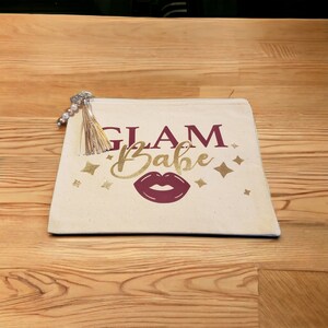 Zippered Canvas Cosmetic Bag