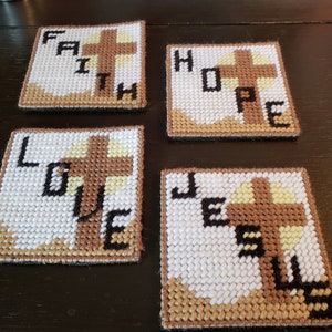 Needlepoint Plastic Canvas Coasters