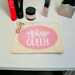Zippered Canvas Cosmetic Bag