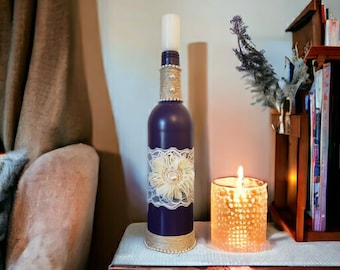 Floral Lace Wine Bottle Decor