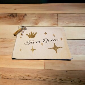 Zippered Canvas Cosmetic Bag