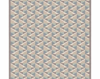 Handwoven Dhurrie Rug, Geometric Flatweave Carpet, Beige Blue Area Rug, Modern Handmade Rug for Living Room Bedroom