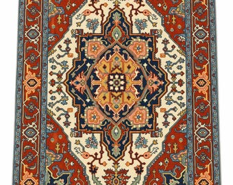 Hand Knotted Turkish Rug, Red Oriental Area Rug, Traditional Wool Carpet, Style Rug, Geometric Floral Boho Decor