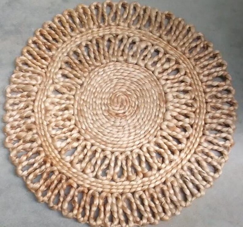 Jute Round Rug, Indoor Floor Decor