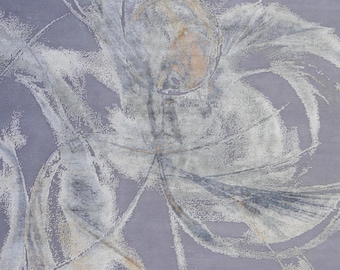 Oversize Ocean Art Rug - Hand Knotted Indo Tibetan 9x12 Living Room Decor