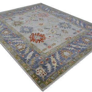 8x10 Luxury Living Room Wool Rug, Hand Knotted Oushak Rug.