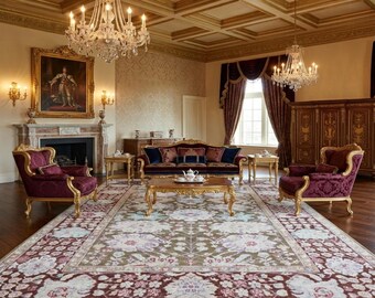 Hand Knotted Oriental Carpet, Handmade wool bamboo silk floral rug (9x12)