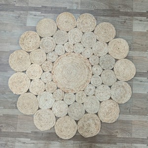 Jute Round Rug soft jute natural,The Indoor Store - Hand Braided Jute Area Rug, Natural, Boho/Bohemian