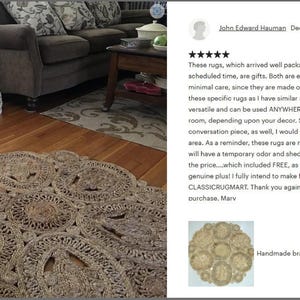 Jute Round Rug, Indoor Floor Decor
