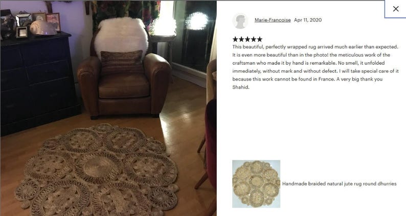 Jute Round Rug, Indoor Floor Decor