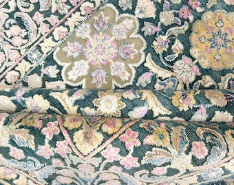 Hand-Knotted Silk Wool Turquoise Rug: Unique Handmade Design (5.5x7.10 ft.)
