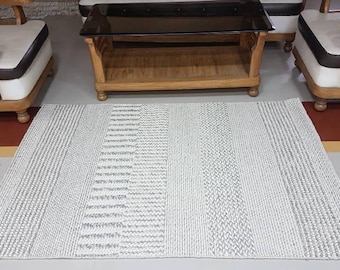 Handwoven Wool Rug: Felted Indian Wool Throw, Custom Size Available