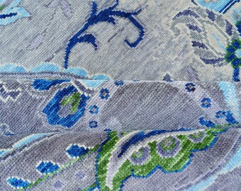 Modern Rug 8x10 Wool Oushak: Hand-Knotted Paisley Area Rug