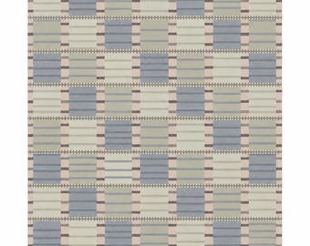 Handwoven Dhurrie Rug, Blue Green Geometric Area Rug, Flatweave Carpet, Modern Neutral Rug for Living Room Bedroom